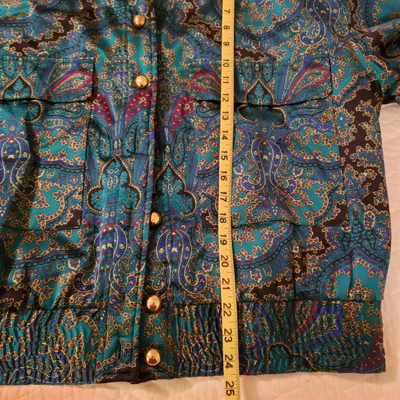 Carlisle Vintage Paisley Silk Bomber Jacket - Picture 7 of 9